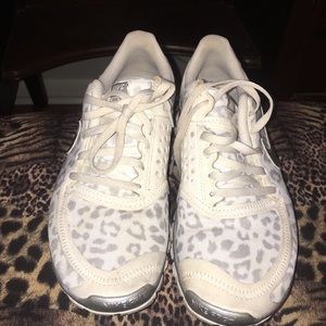 NIKE White leopard tennis shoes